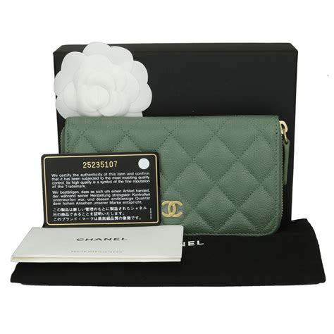chanel green wallet